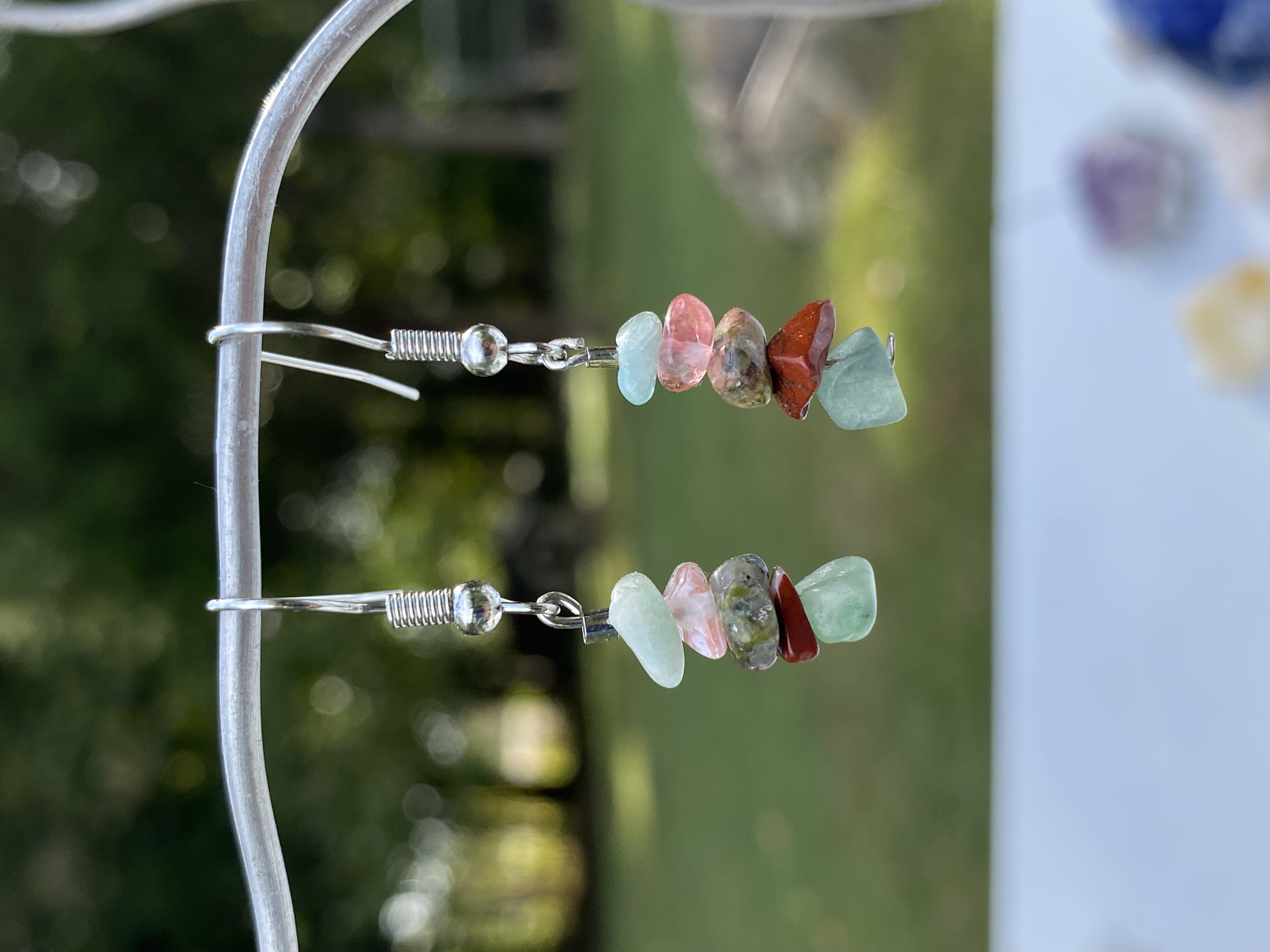Soft green fluorite earring