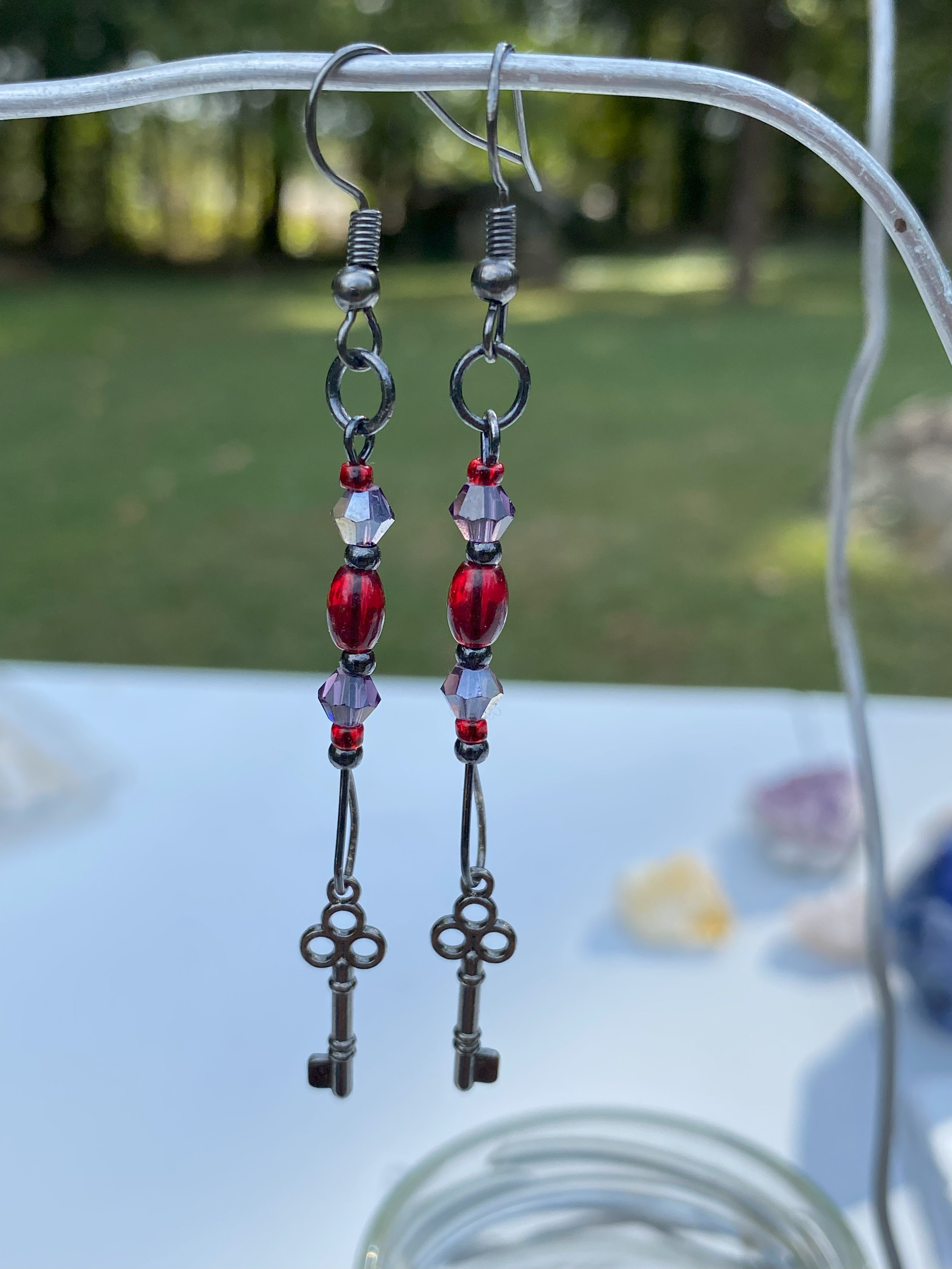 Dangle key earrings