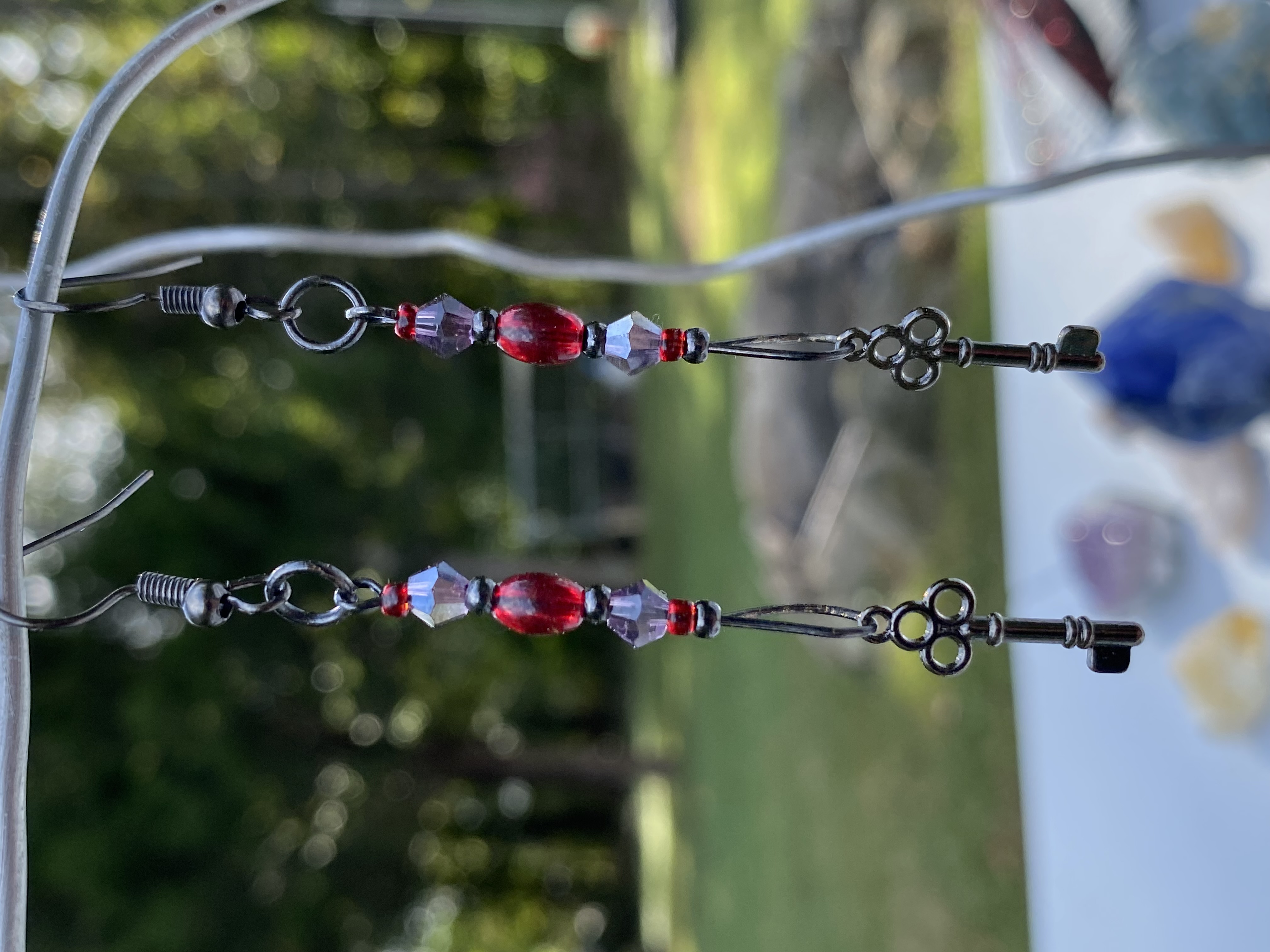 Dangle key earrings
