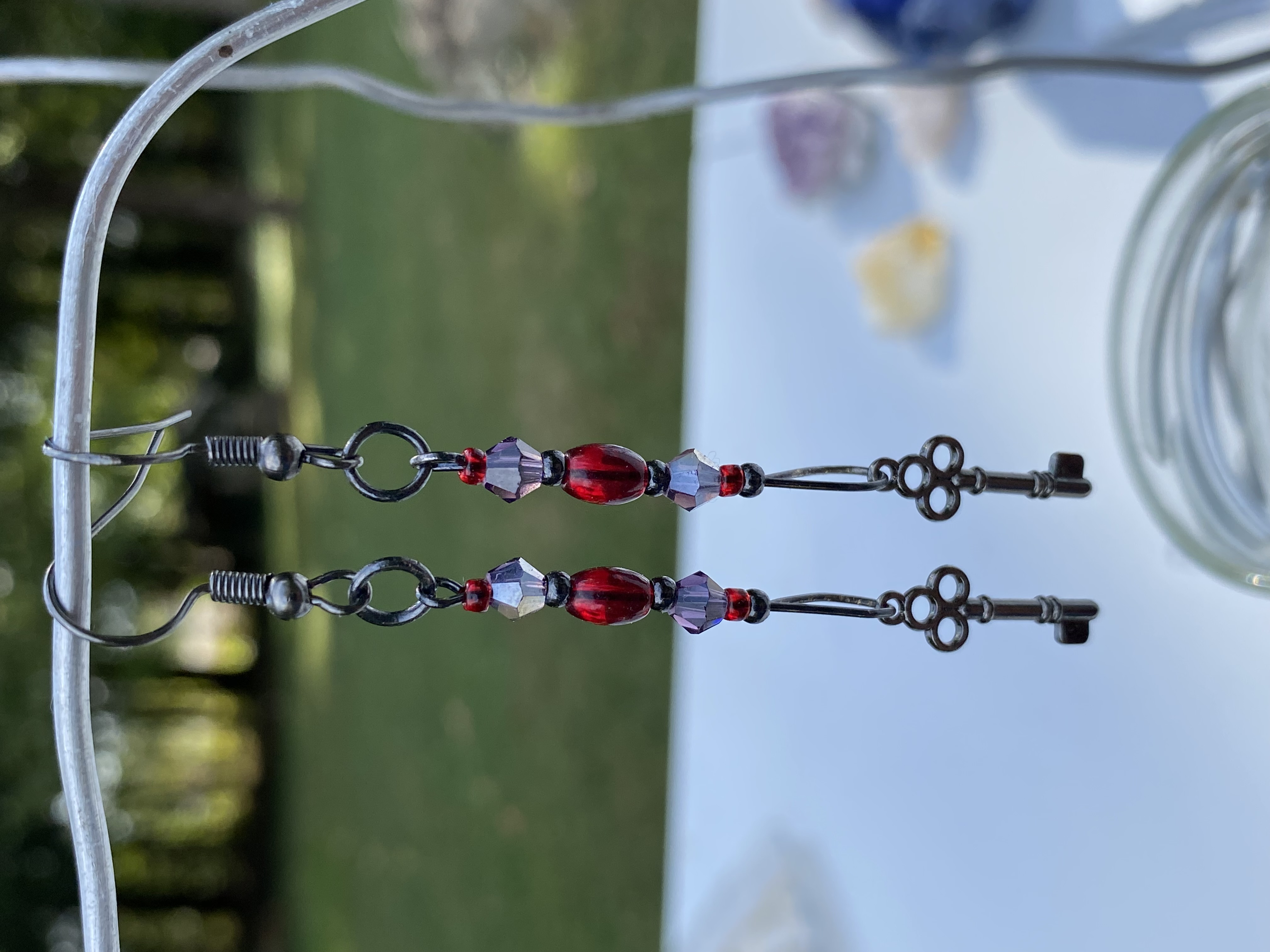 Dangle key earrings